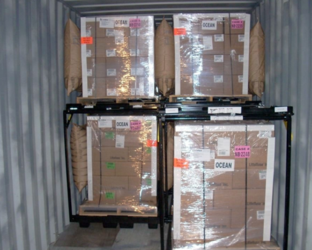 Image of boxes perfectly stacked with Load Savers Shipping Frames